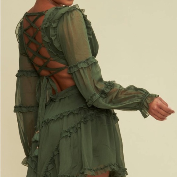 Ruffle Cut-Out Midi Dress - Picture 2 of 2